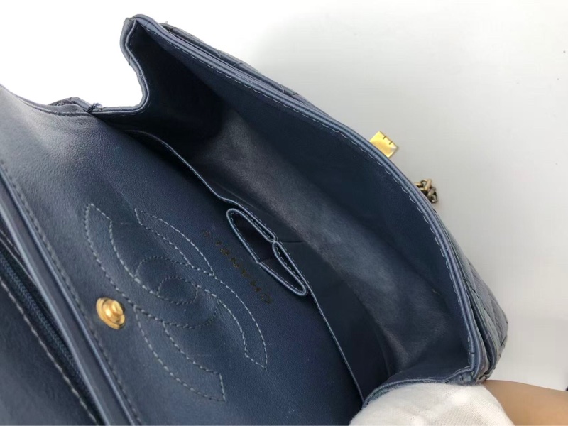 二手Chanel2.55大mini藍色鏈條包-7