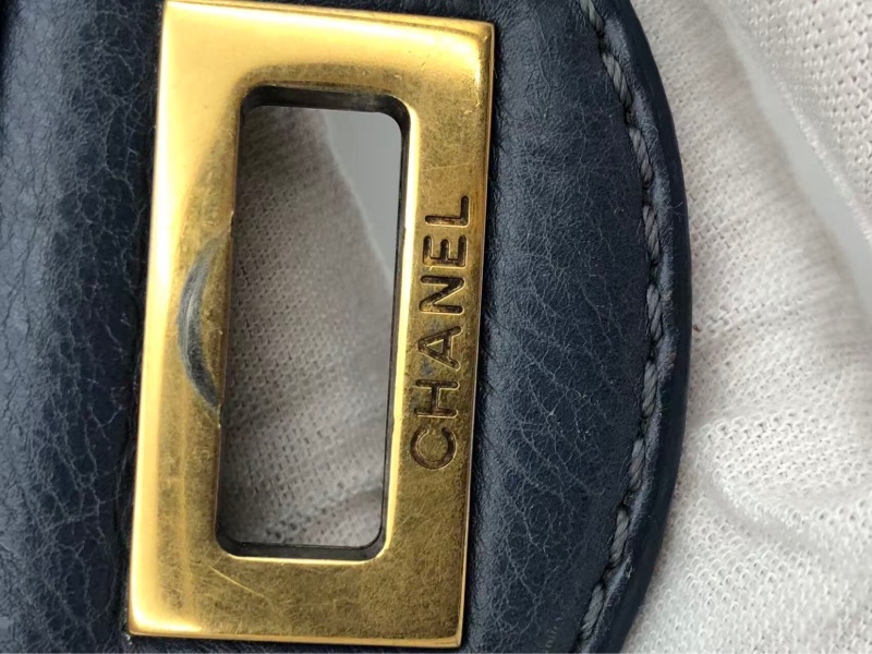 二手Chanel2.55大mini藍色鏈條包-14