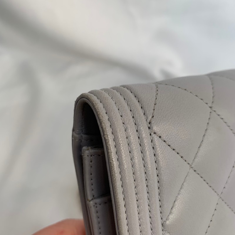 Chanel 灰色 羊皮 leboy woc 19cm-7