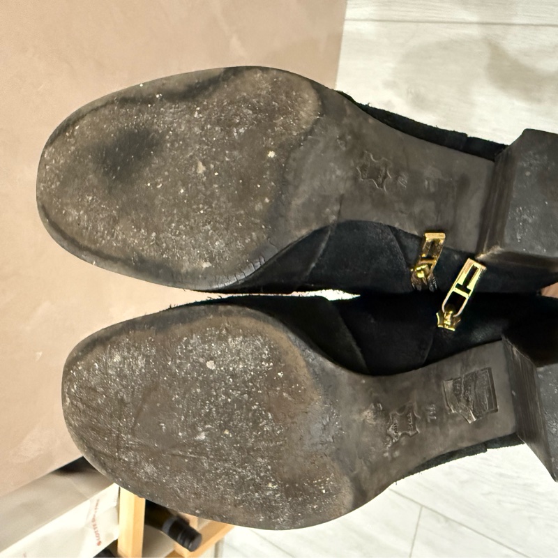 tory burch美國專櫃購入黑色麂皮短靴踝靴黑靴7M-8