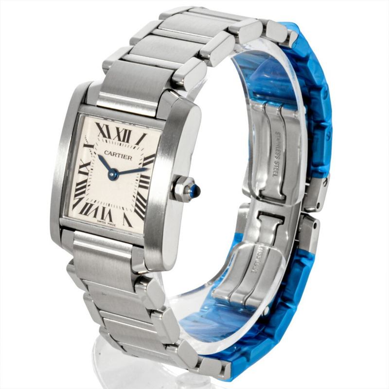 卡地亞 Tank Française SM 女士腕錶 W51008Q3 2384,石英機芯,象牙色錶盤,不鏽鋼錶殼-2