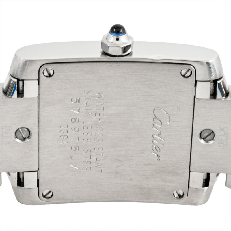 卡地亞 Tank Française SM 女士腕錶 W51008Q3 2384,石英機芯,象牙色錶盤,不鏽鋼錶殼-4