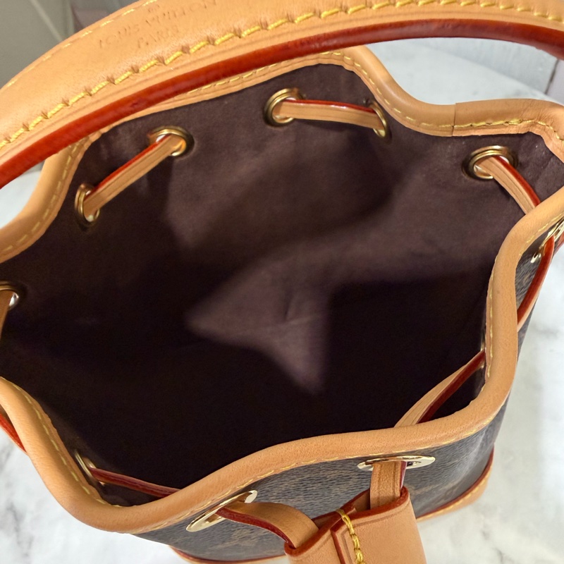 LV 原花Nano Noe金釦束口手提肩斜背水桶包M81266-5