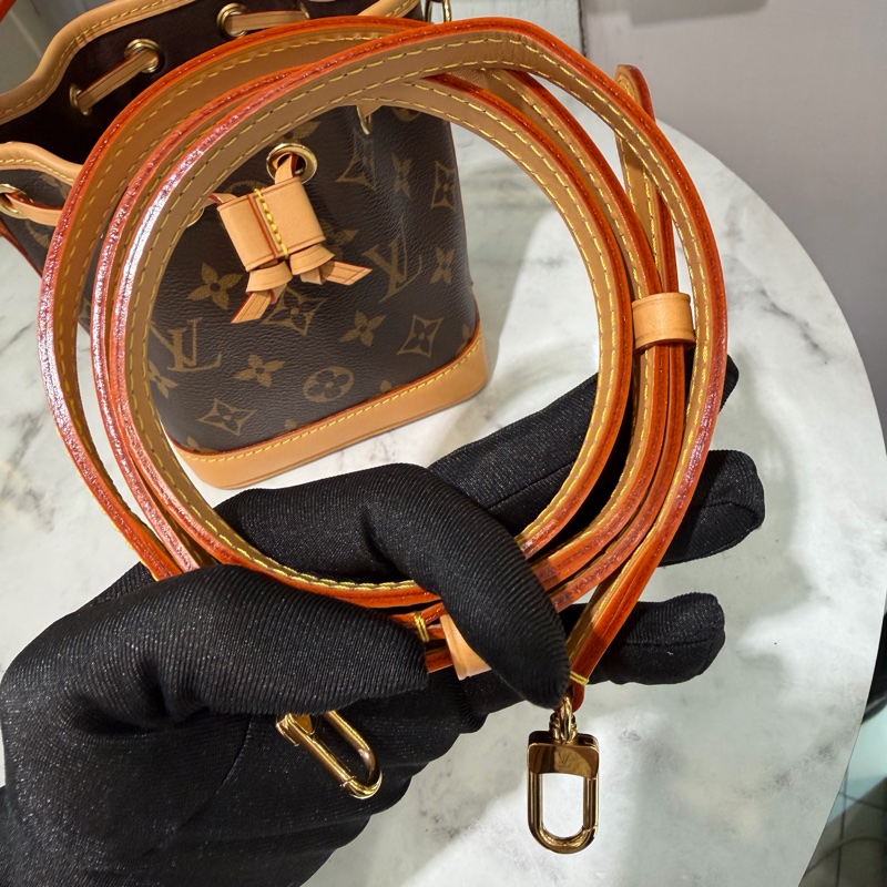 LV 原花Nano Noe金釦束口手提肩斜背水桶包M81266-6