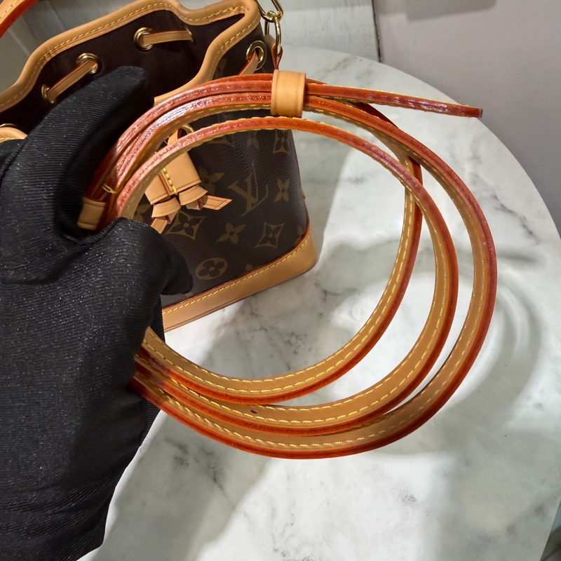 LV 原花Nano Noe金釦束口手提肩斜背水桶包M81266-7