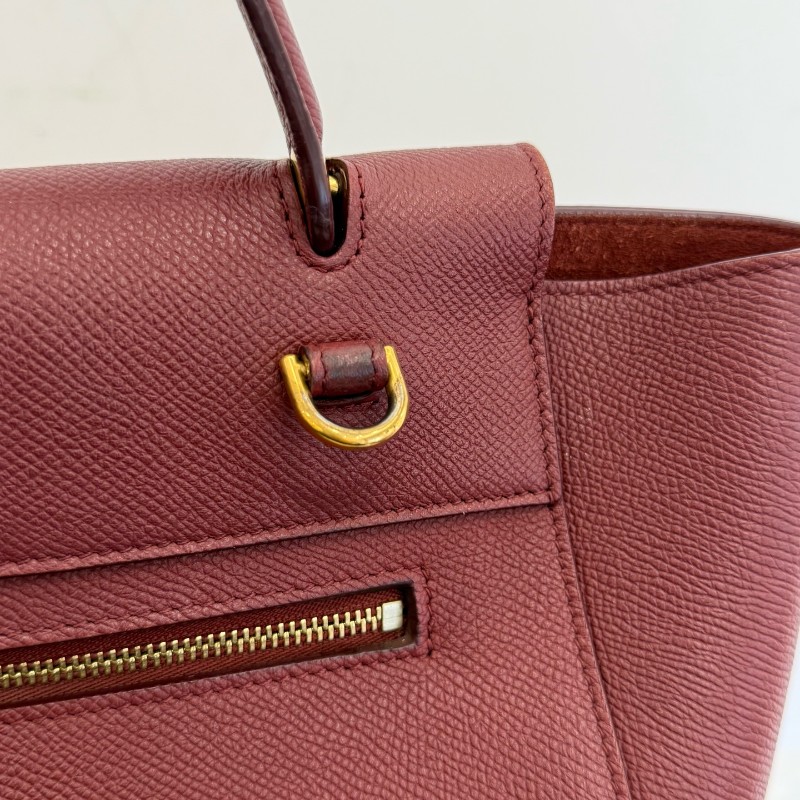 Celine Belt 紅色牛皮肩背包-5