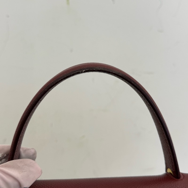 Celine Belt 紅色牛皮肩背包-7