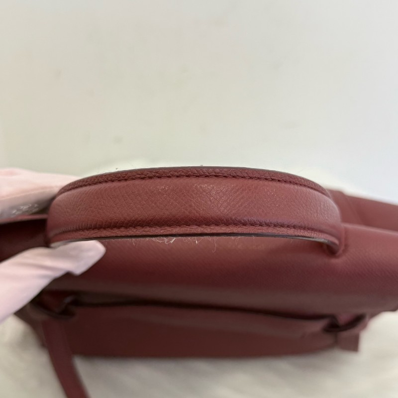 Celine Belt 紅色牛皮肩背包-8