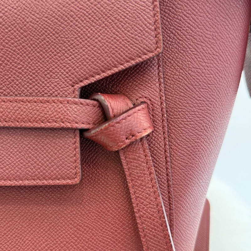 Celine Belt 紅色牛皮肩背包-10