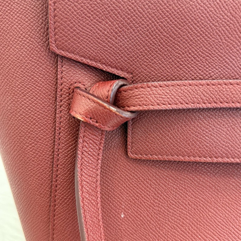 Celine Belt 紅色牛皮肩背包-11