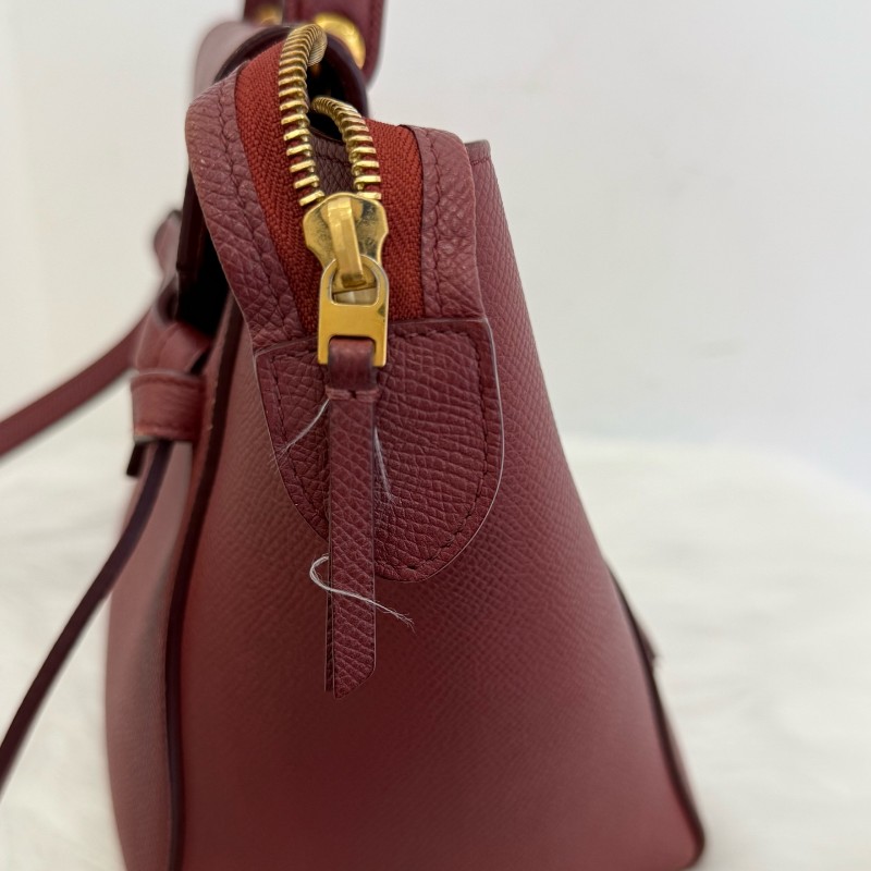 Celine Belt 紅色牛皮肩背包-12