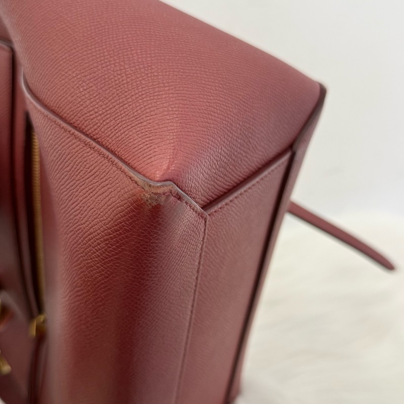 Celine Belt 紅色牛皮肩背包-16