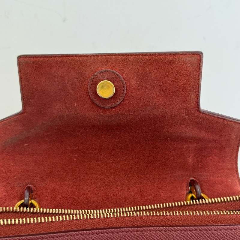 Celine Belt 紅色牛皮肩背包-19