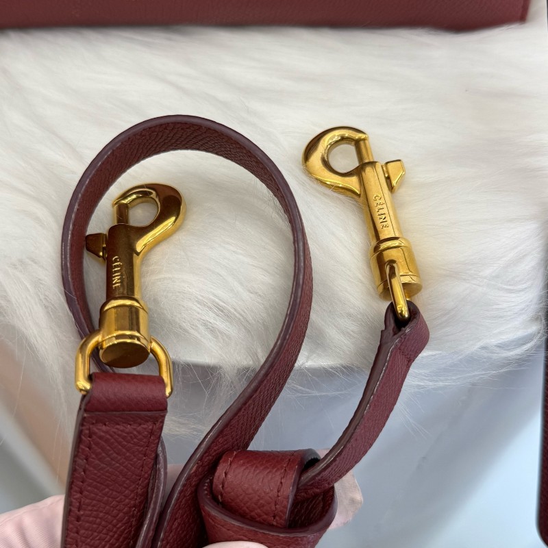 Celine Belt 紅色牛皮肩背包-22
