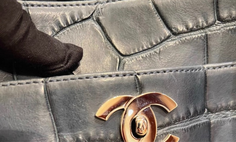 公价几十万港元🩷香奈儿 鳄鱼皮 托特包 11开 尺寸40*25 cm-4