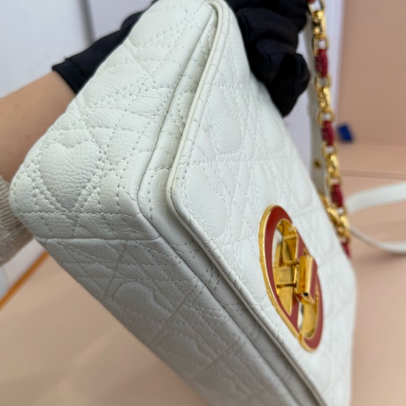 Dior 情人節限量款 caro白色愛心鏈條包 中號-6