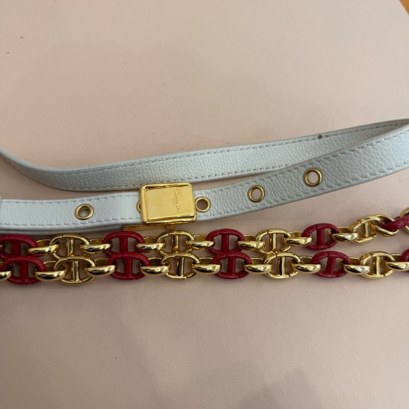 Dior 情人節限量款 caro白色愛心鏈條包 中號-19