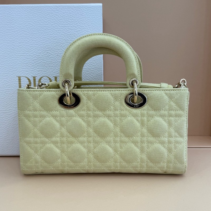 Dior D-joy 黃色牛仔 丹寧橫版戴妃 中號 新款鏈條包-1