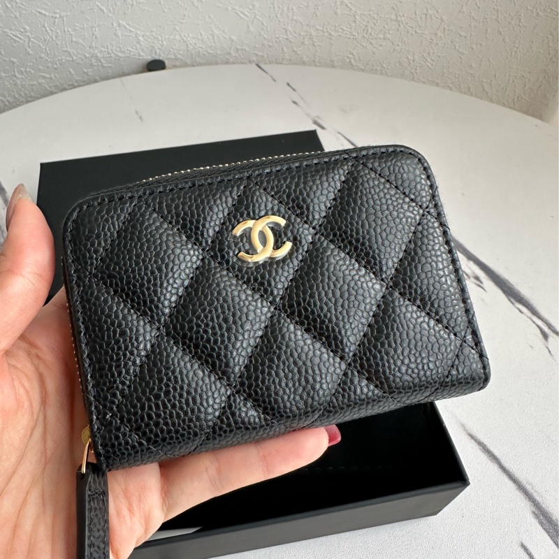 Chanel荔枝拉鍊零錢包。-1