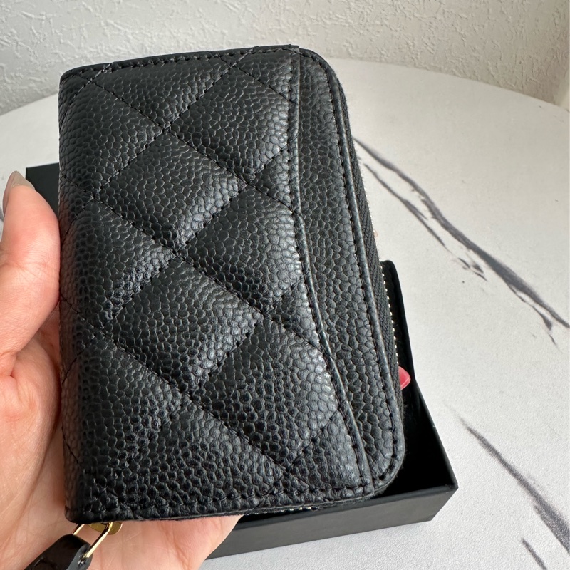 Chanel荔枝拉鍊零錢包。-6