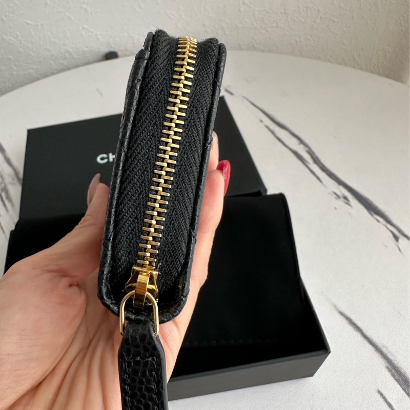 Chanel荔枝拉鍊零錢包。-8
