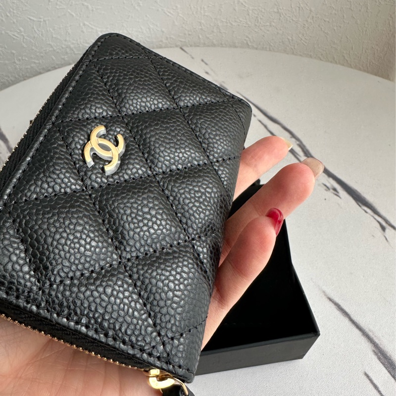 Chanel荔枝拉鍊零錢包。-9