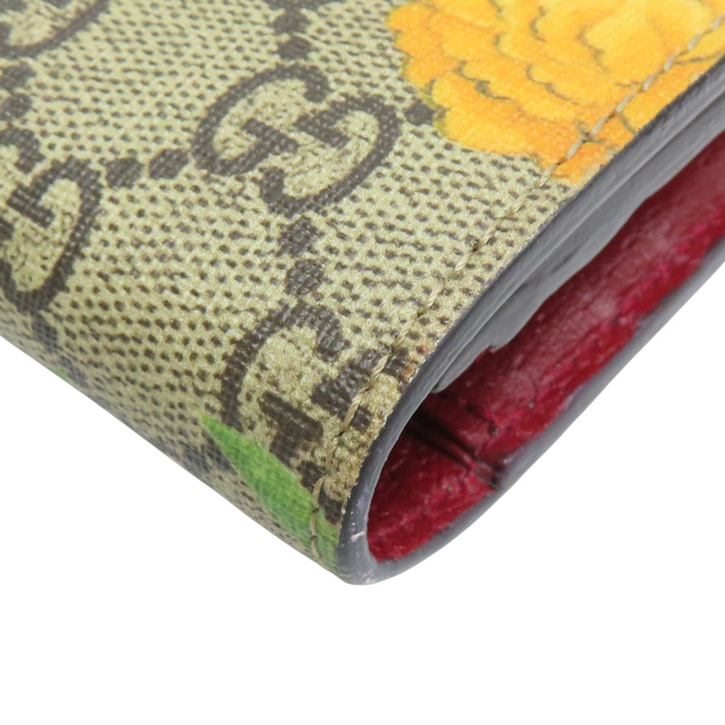 烏木色 多色 GG Supreme帆布 Tian花卉 壓扣長夾【GUCCI 古馳】 424892-11