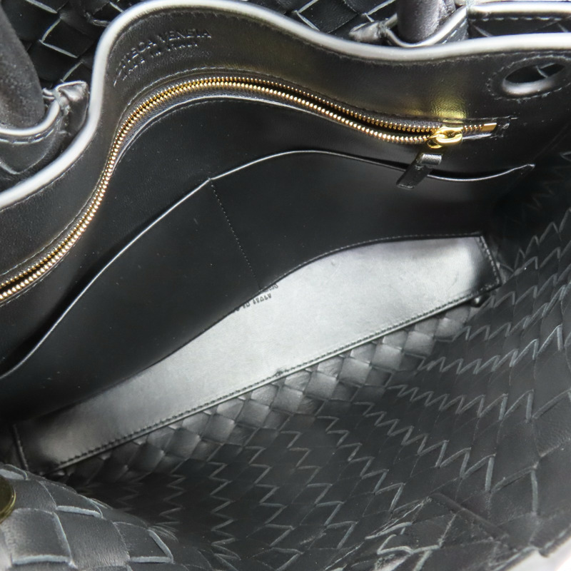 黑色 羊皮編織 Medium Andiamo 兩用包【BOTTEGA VENETA BV 寶緹嘉】 766016-5