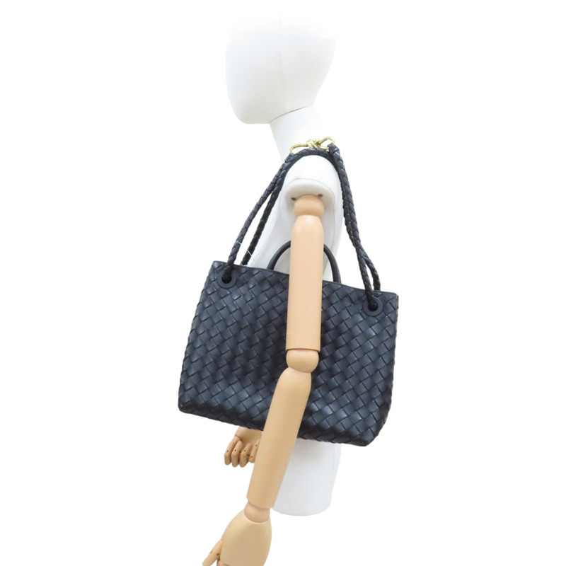 黑色 羊皮編織 Medium Andiamo 兩用包【BOTTEGA VENETA BV 寶緹嘉】 766016-8