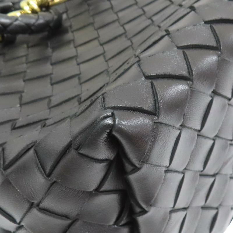 黑色 羊皮編織 Medium Andiamo 兩用包【BOTTEGA VENETA BV 寶緹嘉】 766016-10