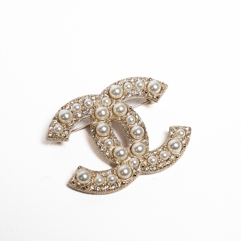 Chanel 珍珠鑽石胸針