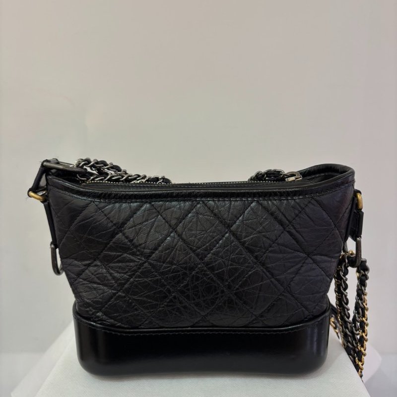 CHANEL黑牛皮流浪包-小-3