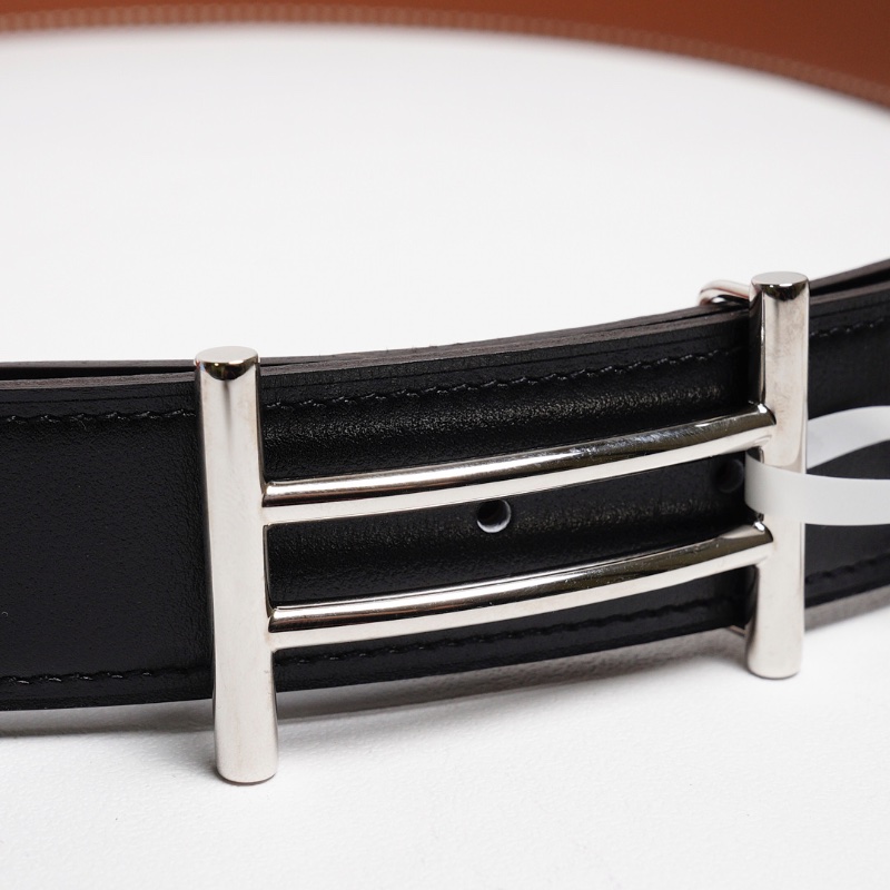 HERMES H銀 雙色皮帶  A刻-1