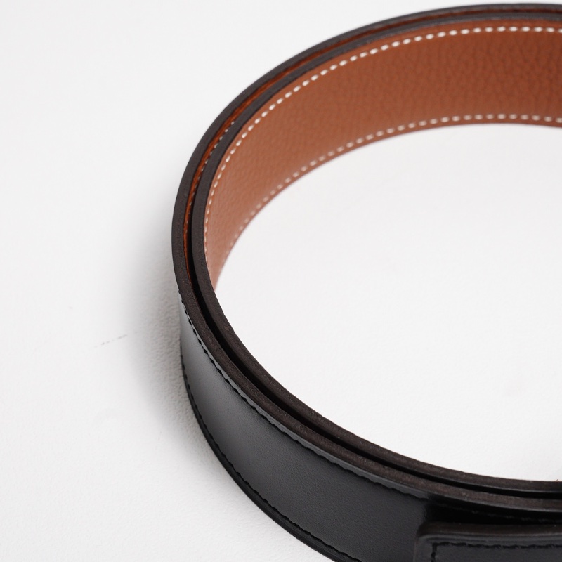 HERMES H銀 雙色皮帶  A刻-4