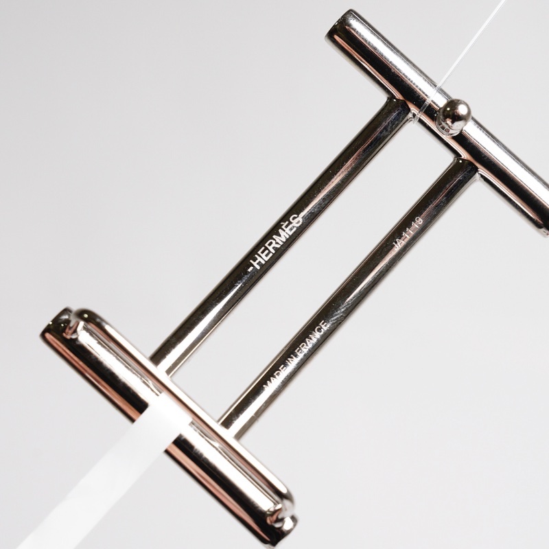 HERMES H銀 雙色皮帶  A刻-5