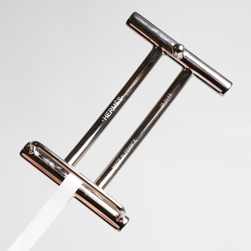 HERMES H銀 雙色皮帶  A刻-6