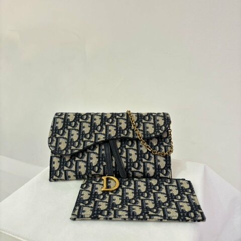DIOR Saddle 緹花布馬鞍WOC