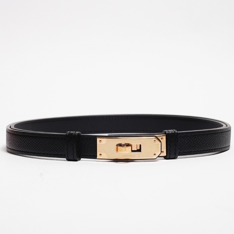 HERMÈS Kelly 18 腰帶（經典金扣款/黑色）