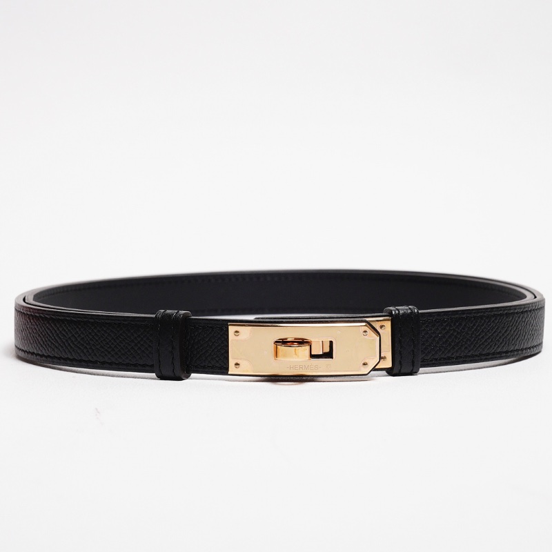 HERMÈS Kelly 18 腰帶（經典金扣款/黑色）-0