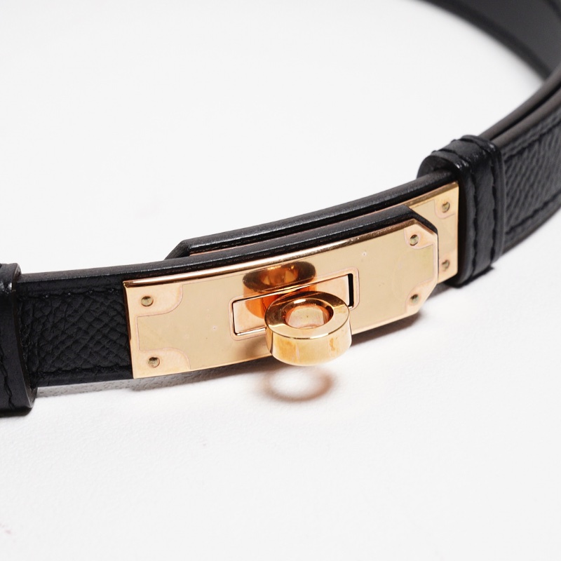 HERMÈS Kelly 18 腰帶（經典金扣款/黑色）-1