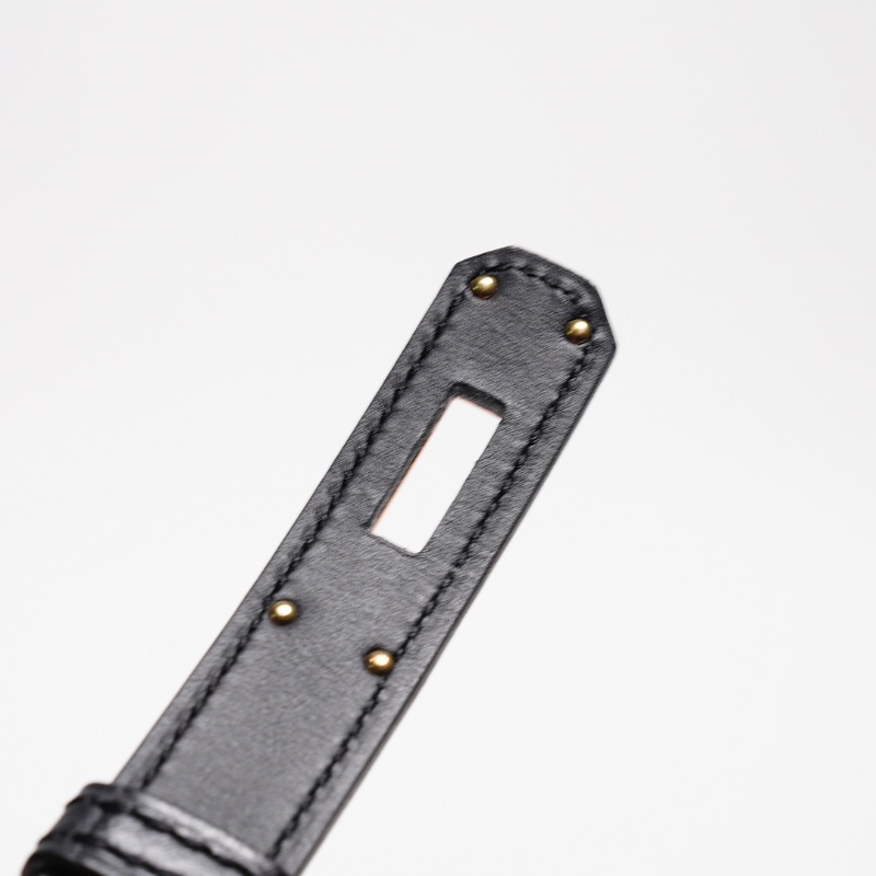 HERMÈS Kelly 18 腰帶（經典金扣款/黑色）-4