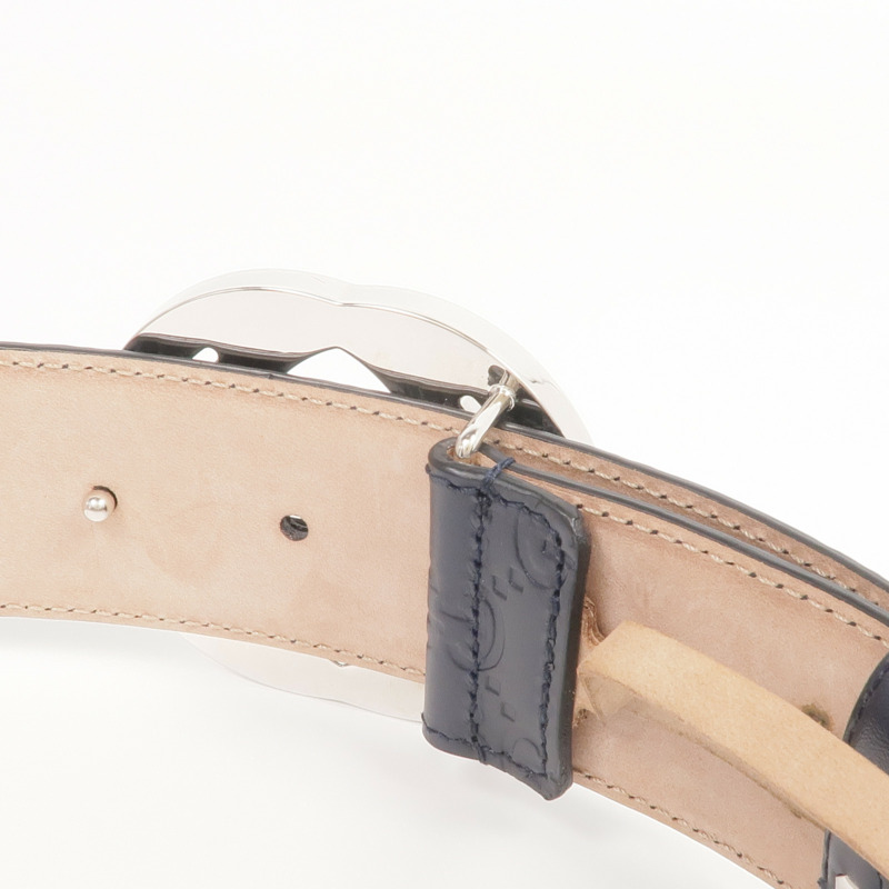 GUCCI 牛皮皮革Belt銀扣皮帶-4