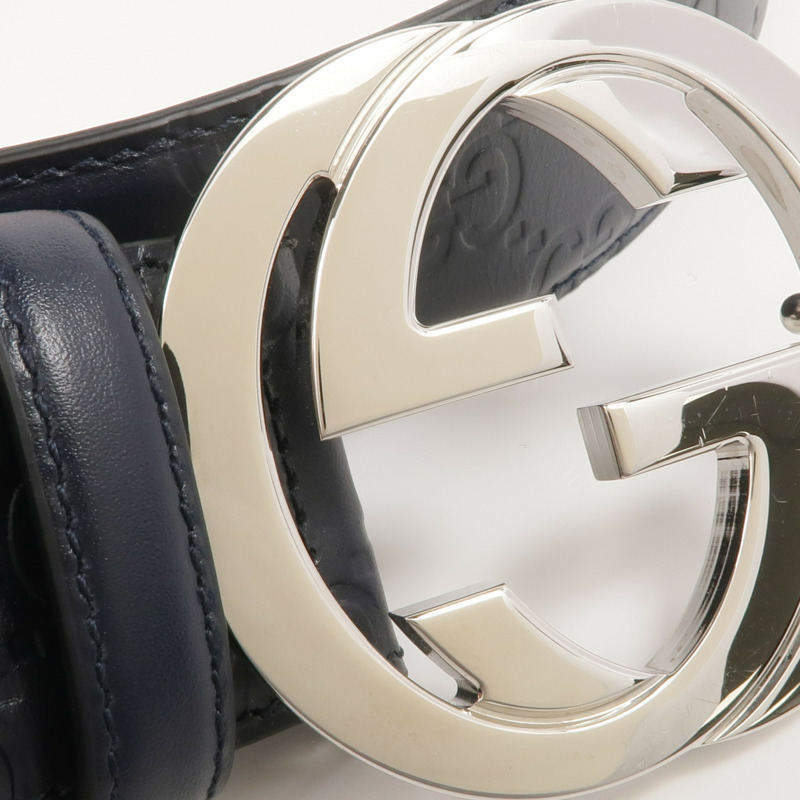 GUCCI 牛皮皮革Belt銀扣皮帶-8