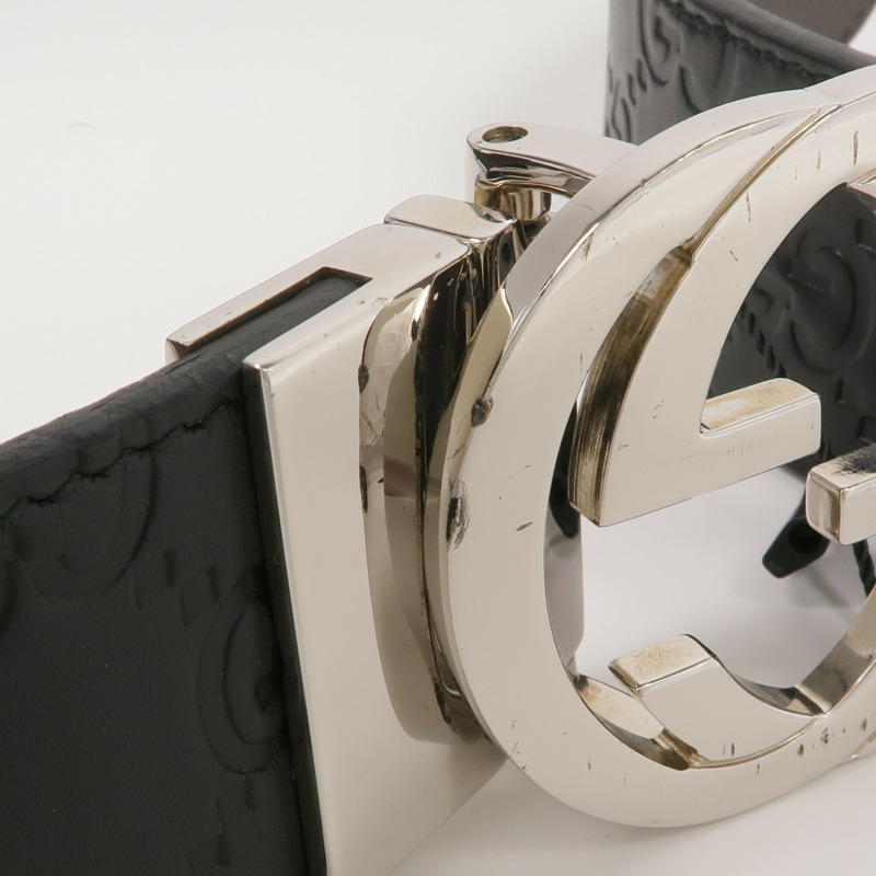 GUCCI 牛皮皮革Belt銀扣皮帶-8