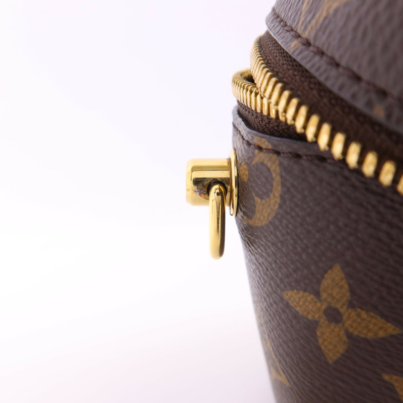 LOUIS VUITTON Monogram Reverse Vanity PM金扣手挽肩背兩用袋棕色-12