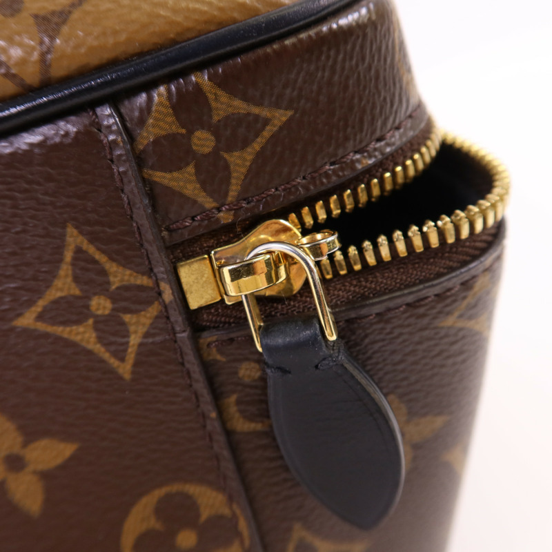 LOUIS VUITTON Monogram Reverse Vanity PM金扣手挽肩背兩用袋棕色-19