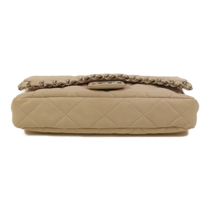 CHANEL 牛皮皮革Chain Shoulder銀扣肩背袋-3