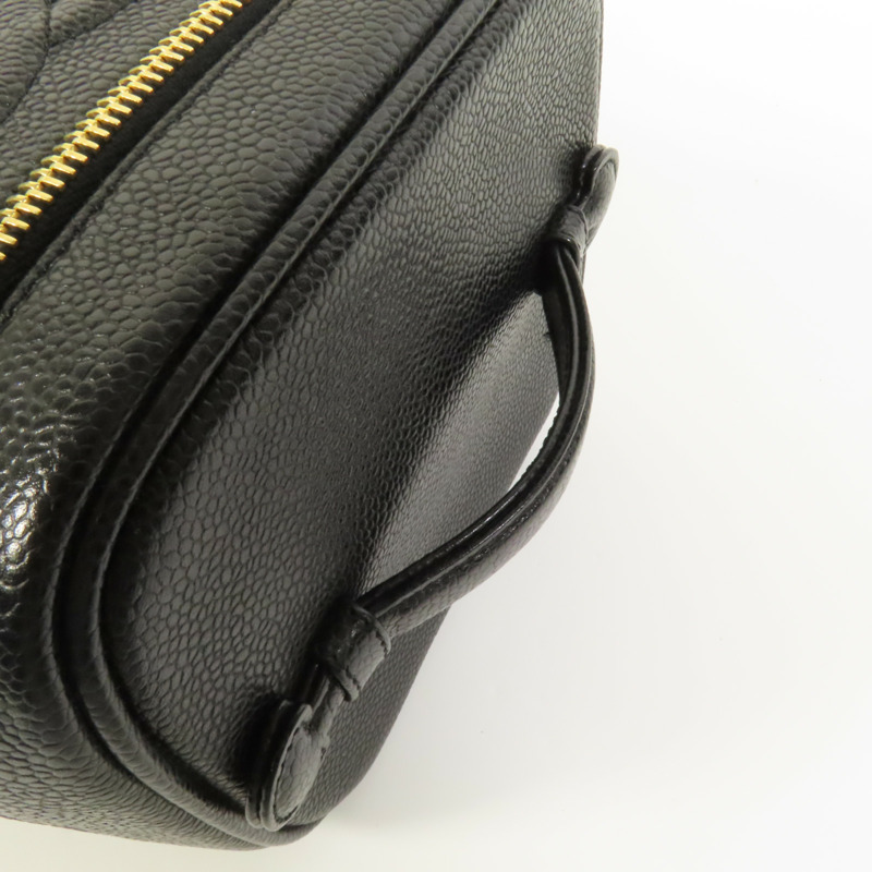 CHANEL 牛皮皮革Vintage Vanity金扣手挽袋-4