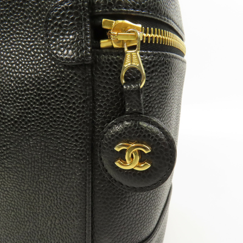 CHANEL 牛皮皮革Vintage Vanity金扣手挽袋-5