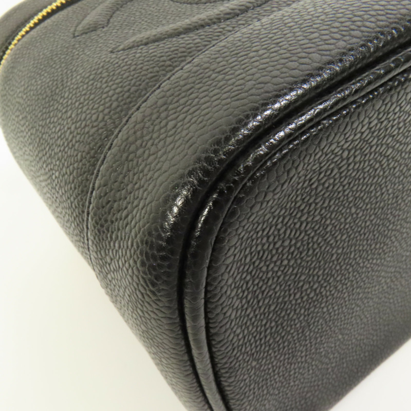 CHANEL 牛皮皮革Vintage Vanity金扣手挽袋-11